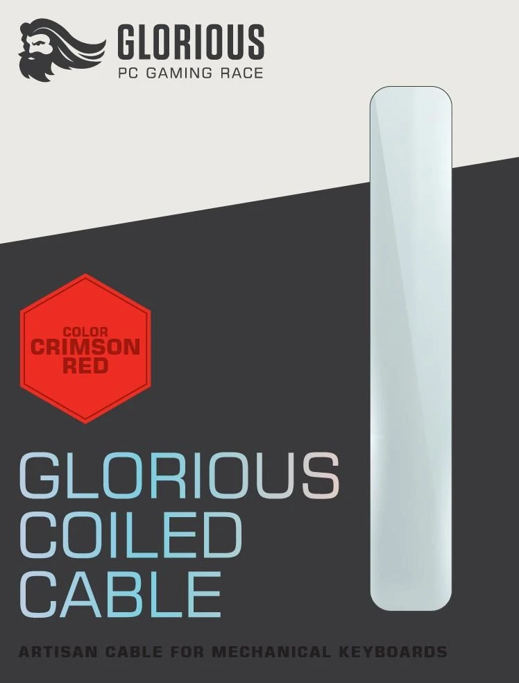 Glorious Coiled Cable, Klaviatūros kabelis, Crimson Red