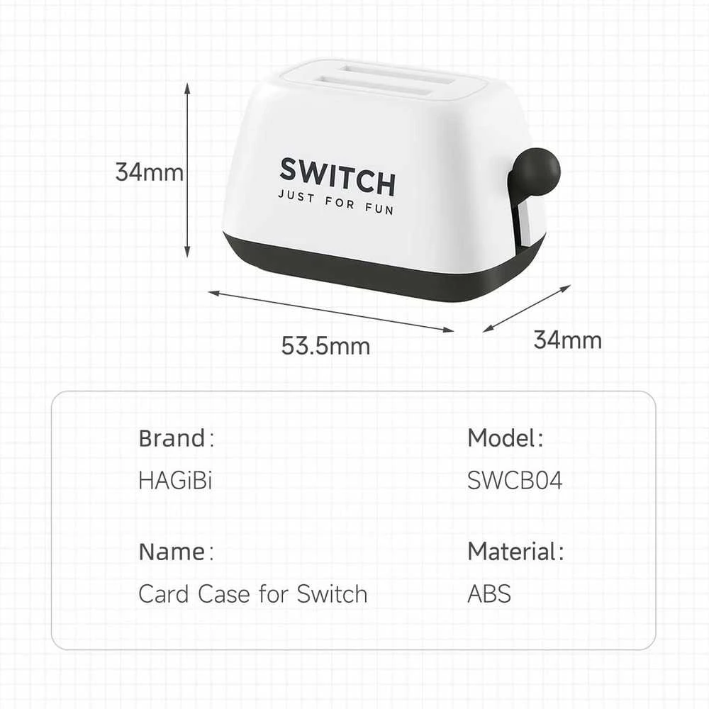 Hagibis Nintendo Switch žaidimų kortelių laikiklis "Toaster" (baltas)