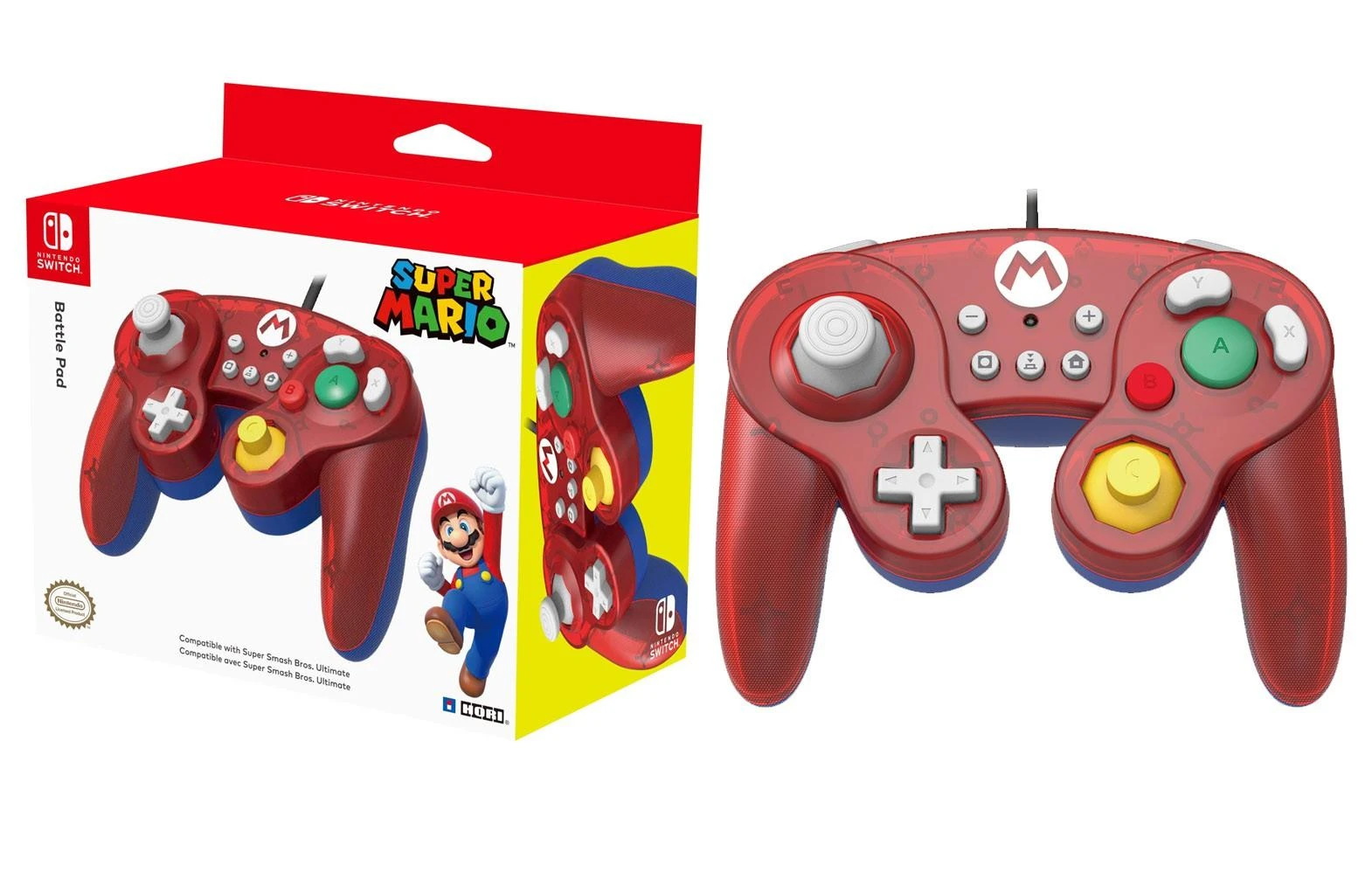 HORI Nintendo Switch Battle Pad (Mario) GameCube stiliaus valdiklis