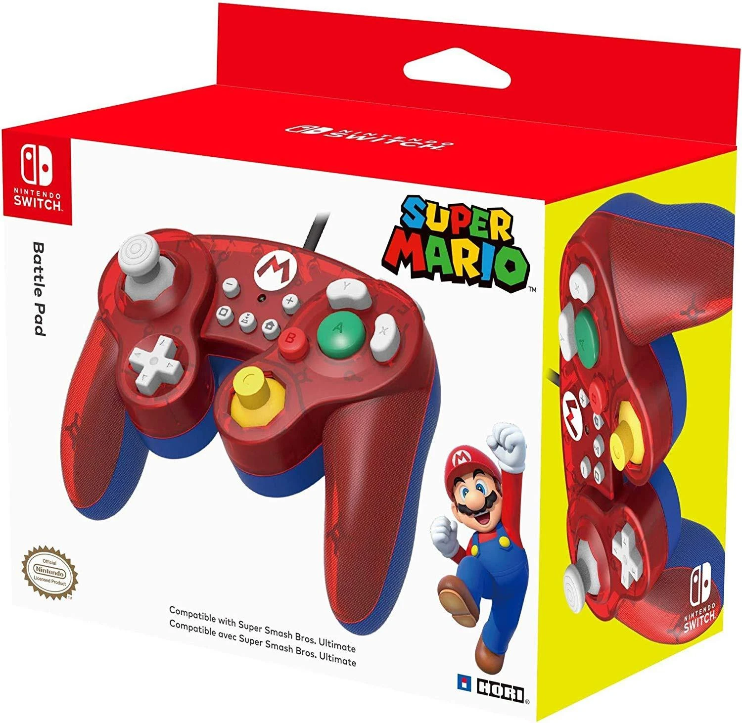 HORI Nintendo Switch Battle Pad (Mario) GameCube stiliaus valdiklis