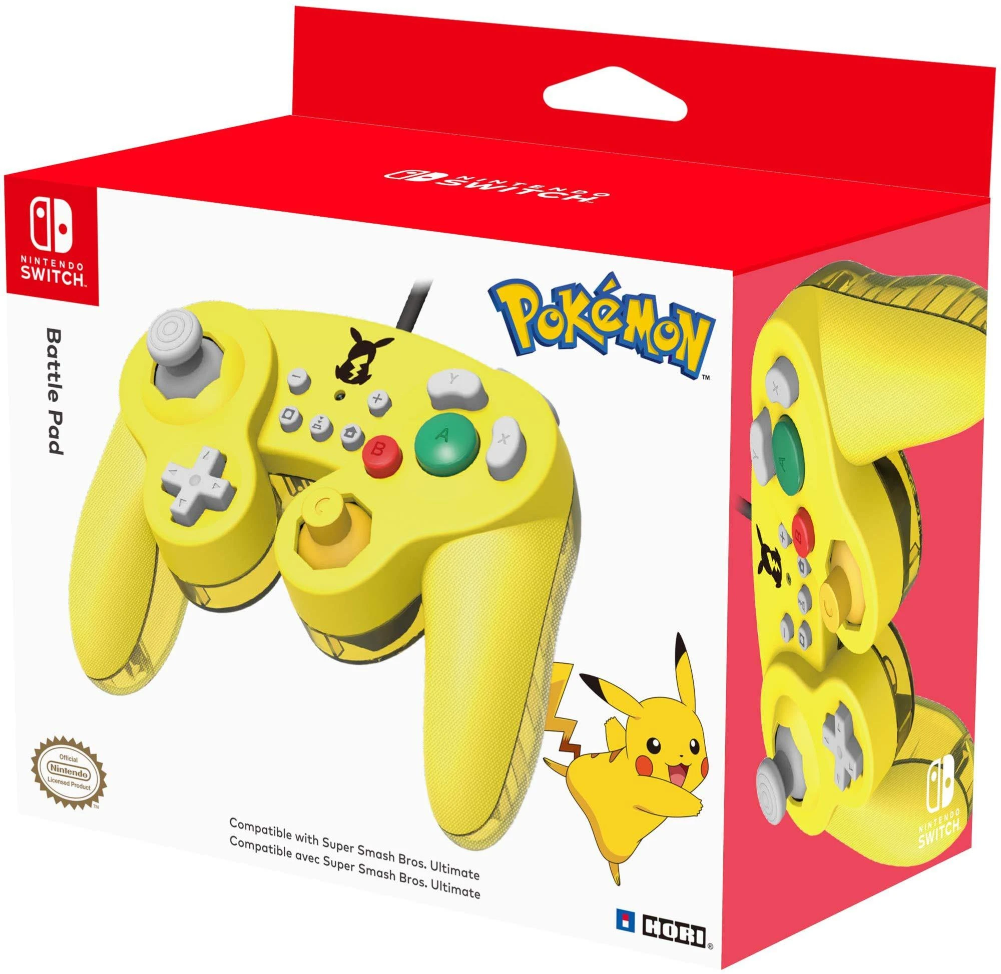 HORI Nintendo Switch Battle Pad (Pikachu) GameCube stiliaus valdiklis