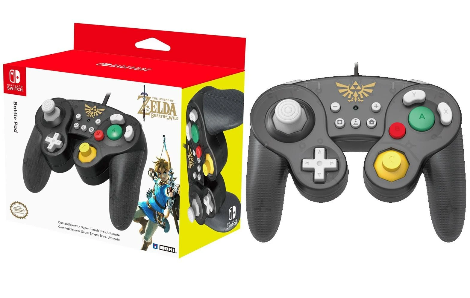 HORI Nintendo Switch Battle Pad (Zelda) GameCube stiliaus valdiklis