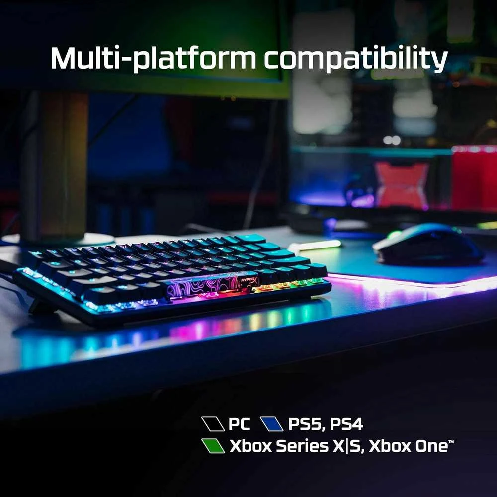 Mechaninė Žaidimų klaviatūra HyperX Alloy Origins 60, HyperX Red - Linear Switch, US išdėstymas