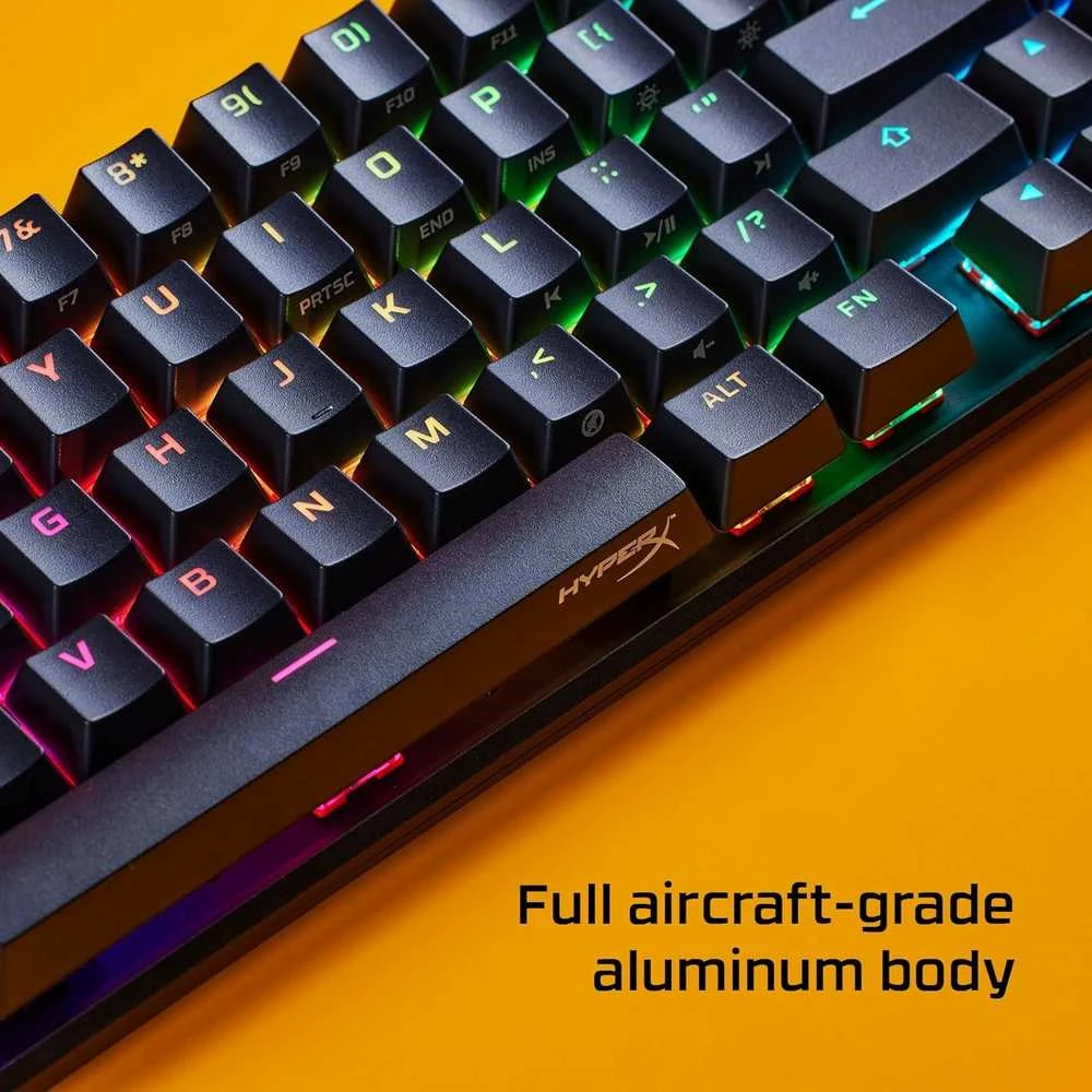 Mechaninė žaidimų klaviatūra HyperX Alloy Origins 65, US išdėstymas, HX Aqua Red Switch