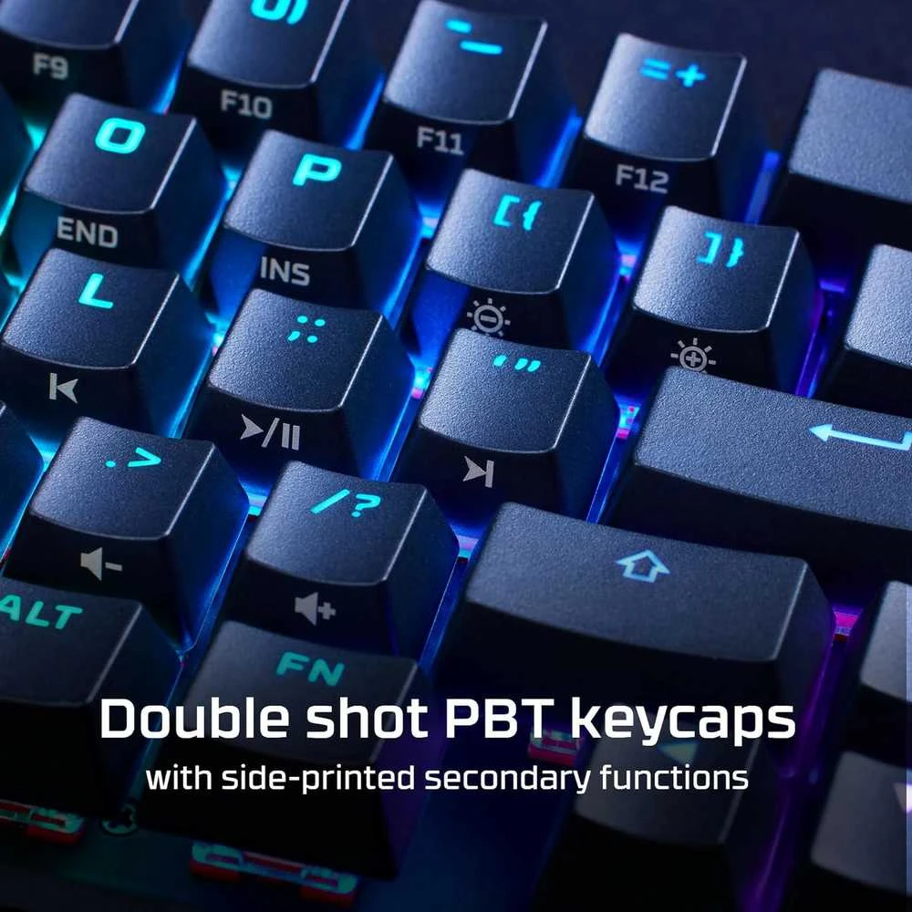 Mechaninė žaidimų klaviatūra HyperX Alloy Origins 65, US išdėstymas, HX Aqua Red Switch