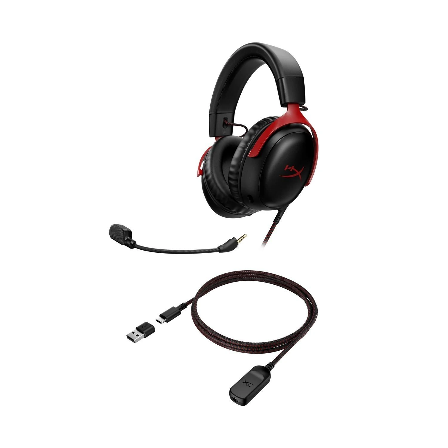 HyperX Cloud III žaidimų ausinės, Juodai raudonos