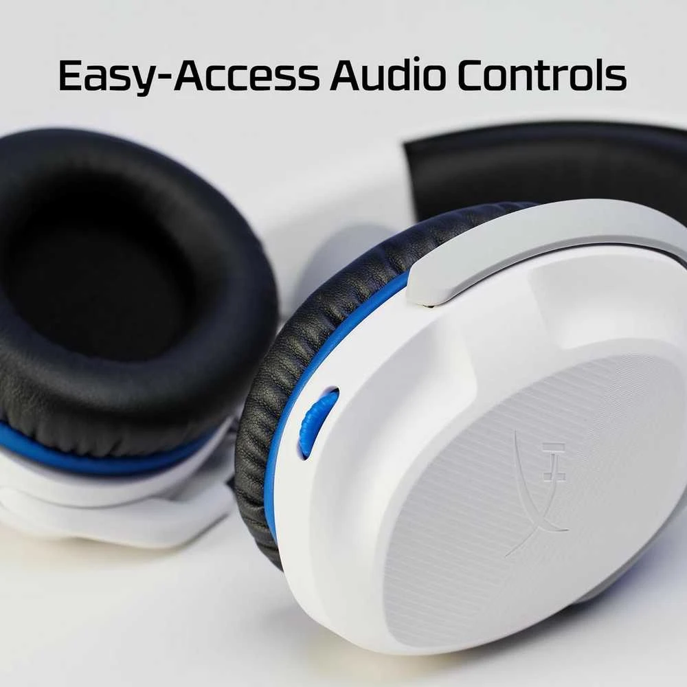 HyperX Cloud Stinger 2 žaidimams skirtos ausinės su laidu, skirtos PS4/PS5 konsolėms, Baltos