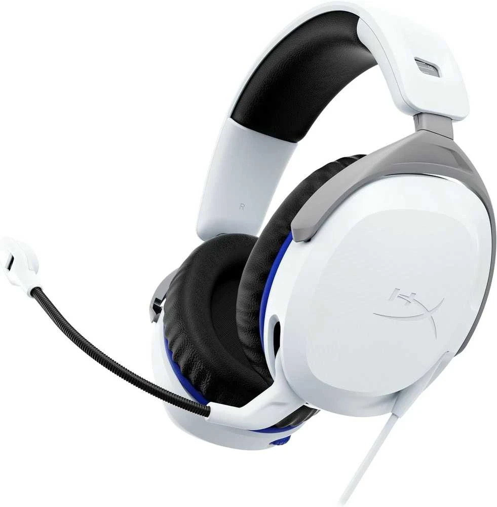 HyperX Cloud Stinger 2 žaidimams skirtos ausinės su laidu, skirtos PS4/PS5 konsolėms, Baltos