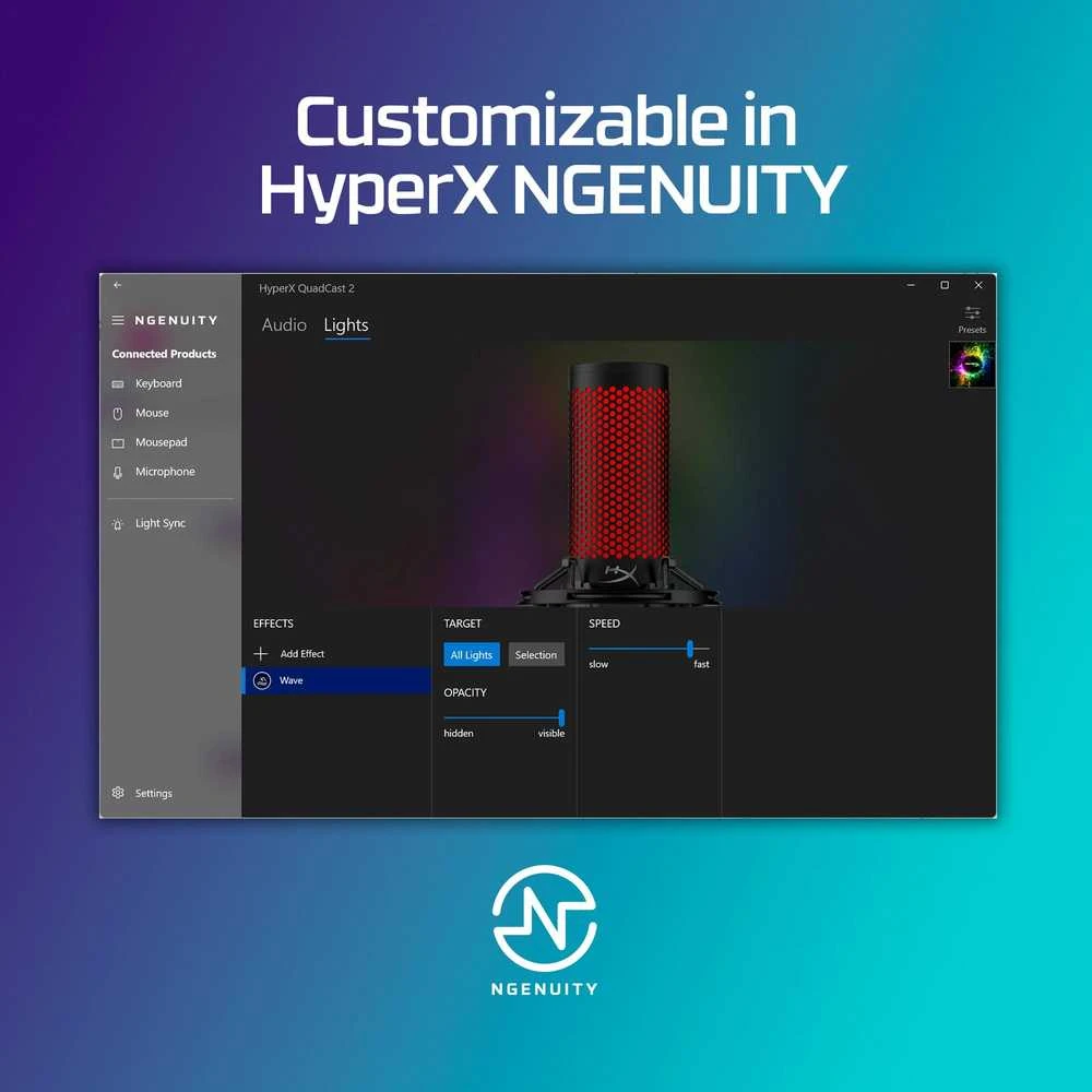 Hewlett Packard (HP) HP HyperX QuadCast 2 BK mikrofonas