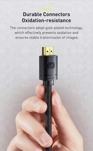 Kabelis HDMI-HDMI kištukai 3.0m (HDMI 2.1) juodas 8K 60Hz 48Gbps / 4K 120Hz, BASEUS