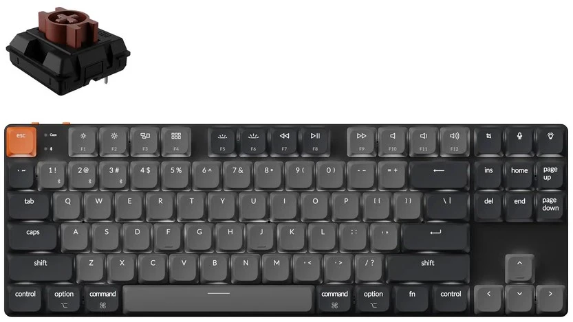 Keychron K1 QMK belaidė mechaninė klaviatūra (K1X-A3) | 6 versija