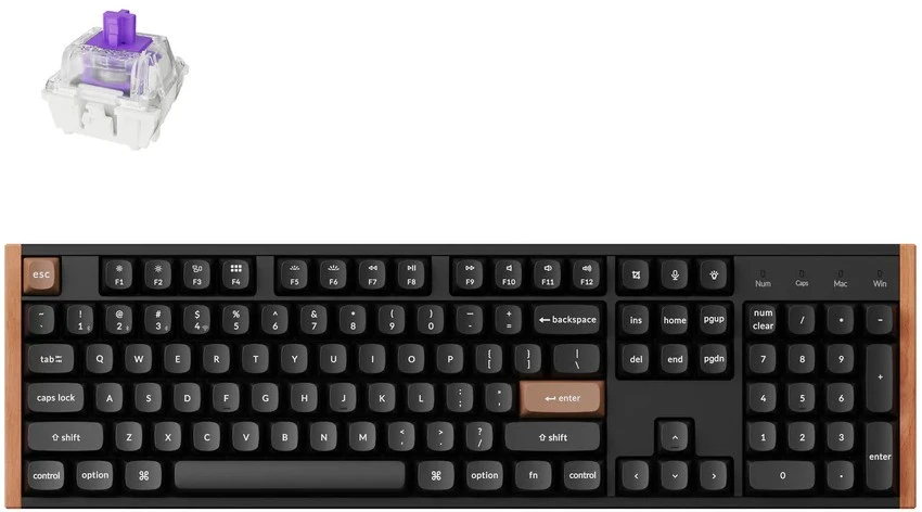 Keychron K10 HE Wireless (K10H-F1) - US išdėstymas - Gateron Magnetic Nebula - Carbon Juodas (Juoda) Magnetinė Belaidė Žaidimų Klaviatūra