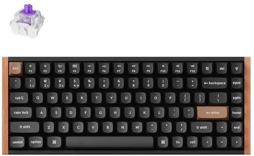Keychron K2 HE Wireless (K2H-F1) - US išdėstymas - Hot-Swappable Gateron Magnetic Nebula - Carbon Juodas (Juoda) Magnetinė Belaidė Žaidimų Klaviatūra