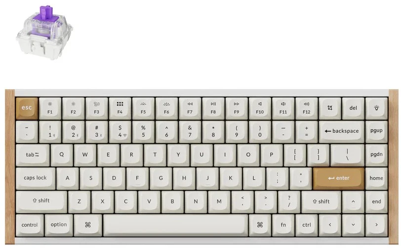 Klaviatūra žaidimams Keychron K2H Gateron Double-Rail Magnetic Nebula belaidė magnetyczno-mechaninė su pašvietimu balta