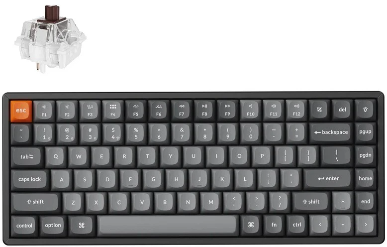 Klaviatūra Keychron K2 Max 75% Brown Switch RGB Juodas