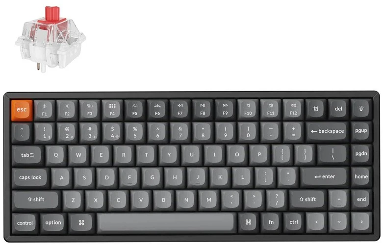 Klaviatūra Keychron K2 Max 75% Brown Switch RGB Juodas