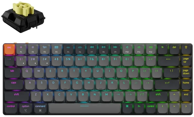 Belaidė mechaninė klaviatūra Keychron K3 Version 3 (K3X-B4) | RGB | Banana tipo jungikliai