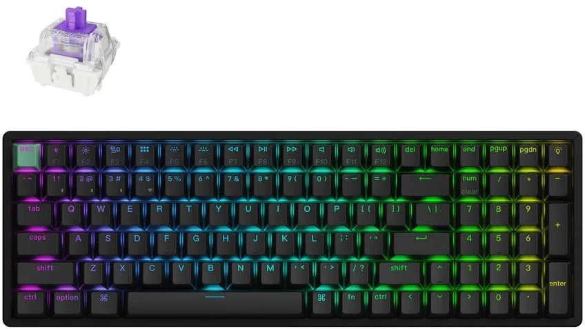 Klaviatūra Keychron K4 Magnetinė Hall Effect K4H-J1 (Juoda) - Gateron Magnetic Nebula Switches