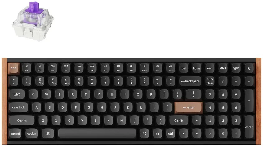 Keychron K4 HE Wireless (K4H-F1) – US išdėstymas – Hot-Swappable Gateron Magnetic Nebula – Carbon Juodas (Juoda) Magnetinė Belaidė Žaidimų Klaviatūra
