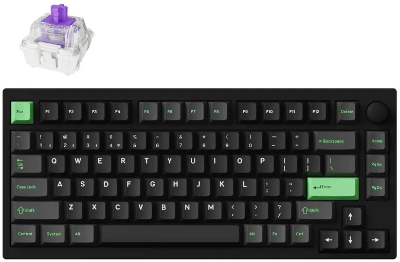 Klaviatūra Keychron Lemokey P1 Magnetinė Hall Effect (Juoda) - Gateron Double-Rail Magnetic Nebula Switches