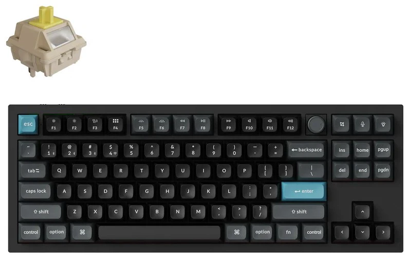 Klaviatūra Keychron Q3 Ultra (Juoda) - Keychron Silk POM Banana Switches