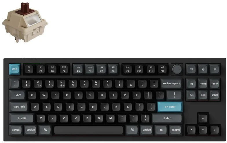 Klaviatūra Keychron Q3 Ultra (Juoda) - Keychron Silk POM Brown Switches