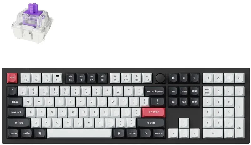 Belaidė magnetinė klaviatūra Keychron Q6H-P1, Nebula jungikliai, US INTL ANSI išdėst., Juoda