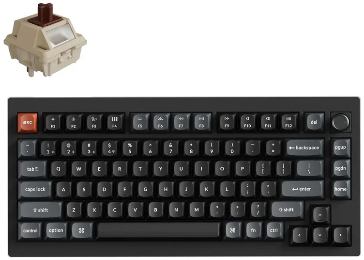 Belaidė mechaninė klaviatūra Keychron V1 Ultra Wireless (V1U-D3) | Hot Swappable | RGB | Rudi (brown) jungikliai