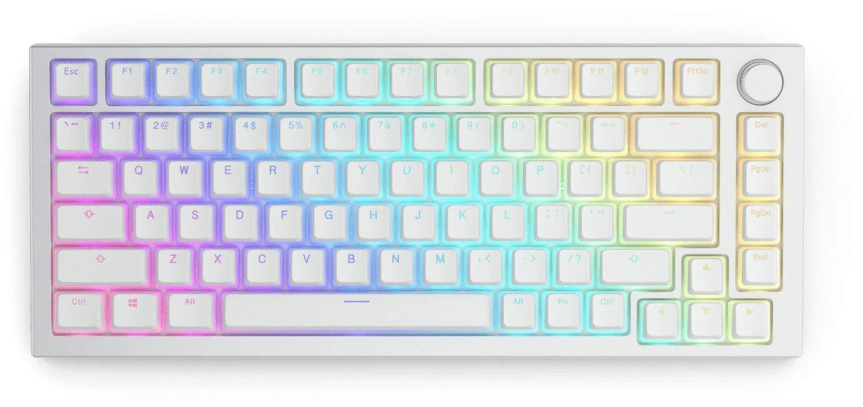 Pakaitiniai klaviatūros klavišai Glorious Aura Keycaps - 105vnt, ANSI, US išdėstymas, Balti