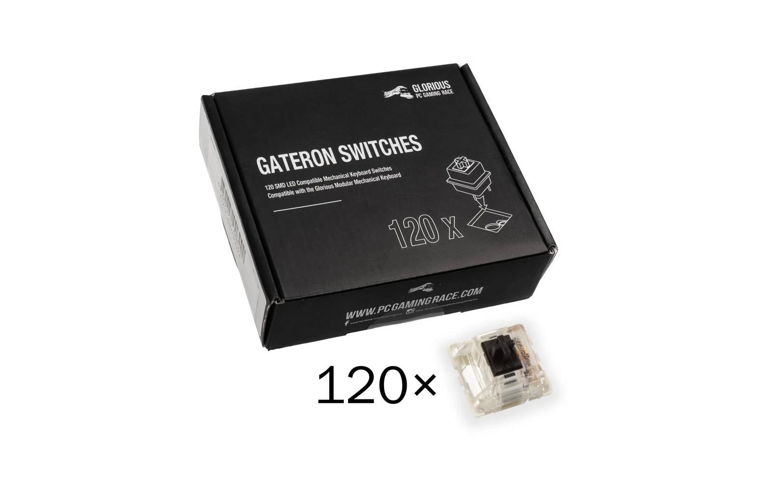 Glorious Gateron Black Switches klavišai klaviatūrai (120 vnt)
