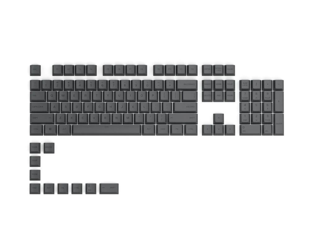 Klaviatūra Glorious PC Gaming Race GPBT Keycaps - Juodas Ash, 114 vnt. ANSI
