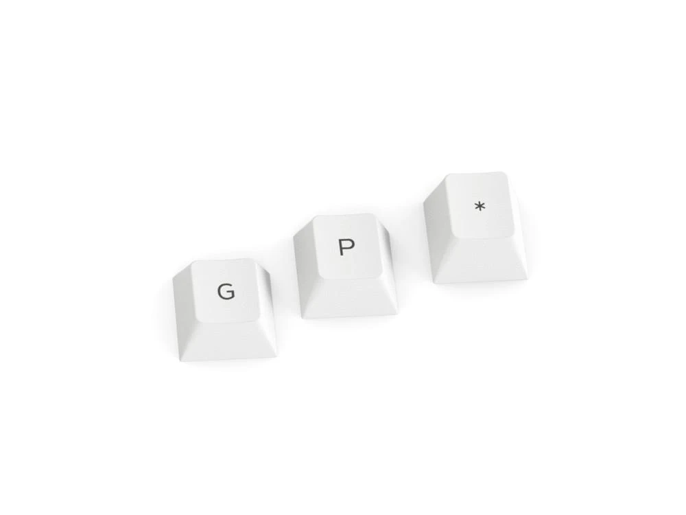 Klaviatūra Glorious PC Gaming Race GPBT Keycaps - Arctic Baltas, 114 vnt. ANSI