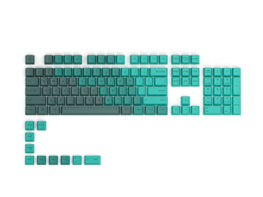 Klaviatūra Glorious PC Gaming Race GPBT Keycaps - Rain Forest, 114 vnt. ANSI