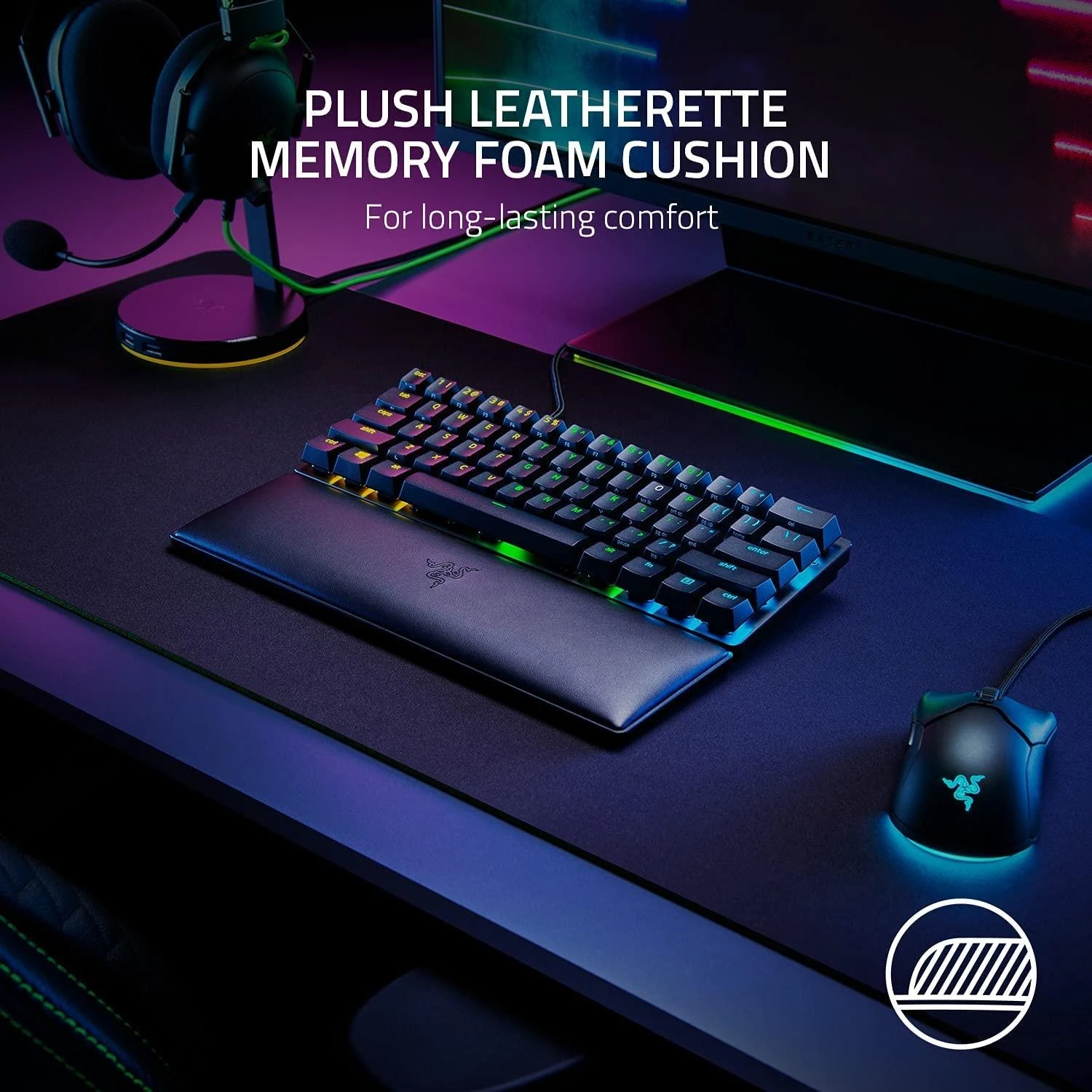 Riešo atrama Razer Ergonomic, Juodos spalvos