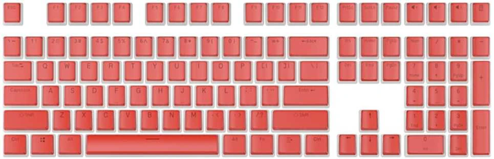 Klaviatūra Royal Kludge Pudding PBT Keycaps - (104 vnt., Raudona, PBT, ANSI, UK išdėstymas)