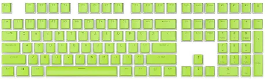 Klaviatūra Royal Kludge Pudding PBT Keycaps - (104 vnt., Apple žalias, PBT, ANSI, UK išdėstymas)