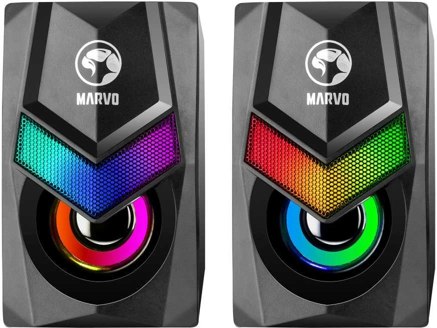 Kompiuterio kolonėlės Marvo SG-118 multimedijos garsiakalbiai LED / 6W / RGB
