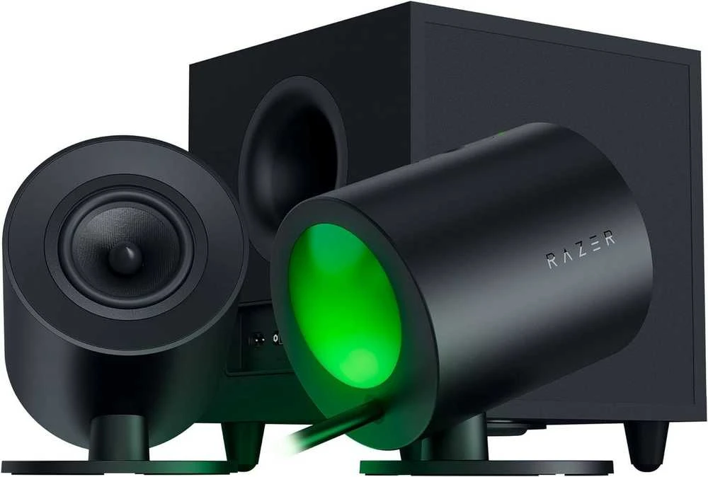 Kompiuterio kolonėlės Razer | Žaidimų garsiakalbiai su laidiniu žemųjų dažnių garsiakalbiu | Nommo V2 - 2.1 | Bluetooth | Juodas