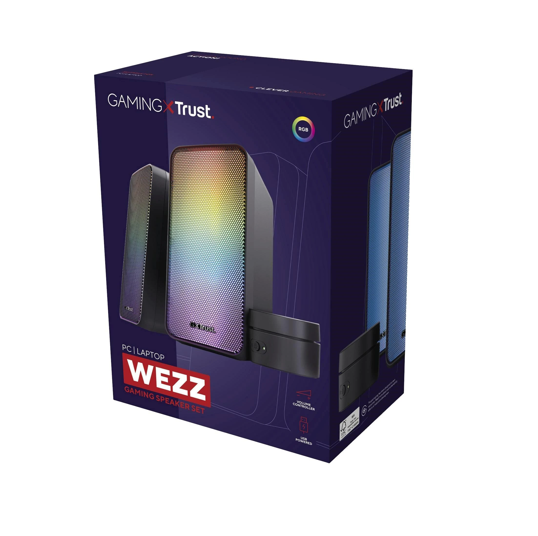Kompiuterio kolonėlės TRUST GXT 611 Wezz RGB Illuminated 2.1 kolonėlės