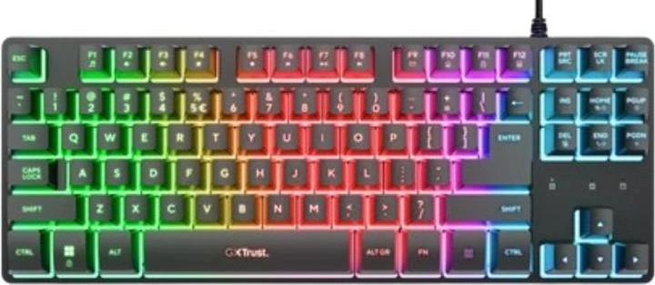 Trust GXT 833 Thado TKL klaviatūra Gaming USB QWERTY US English Juodas
