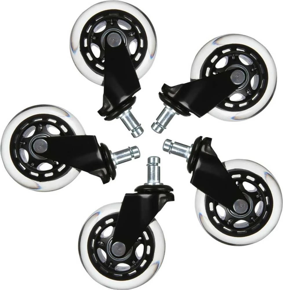 L33T Gaming 3" guminiai ratukai kėdėms (juodi)| Jungtis 11mm