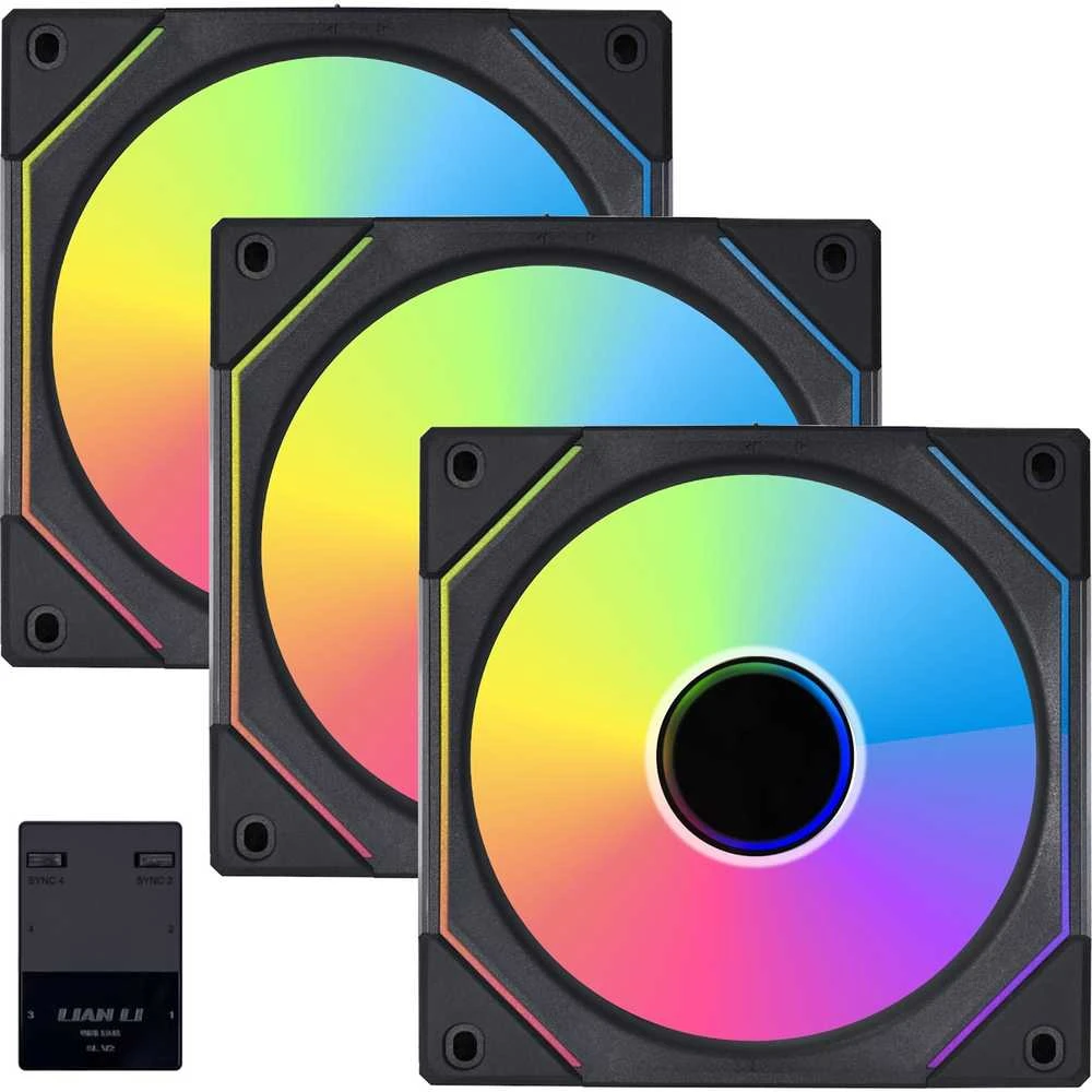 Lian Li UNI FAN SL-INF 120 ARGB PWM, pakuotėje 3 su valdikliu - 120 mm, juodas