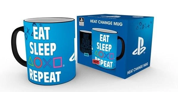 Abysse Gb Eye PLAYSTATION Eat Sleep Repeat puodelis | Reaguojantis į karštį