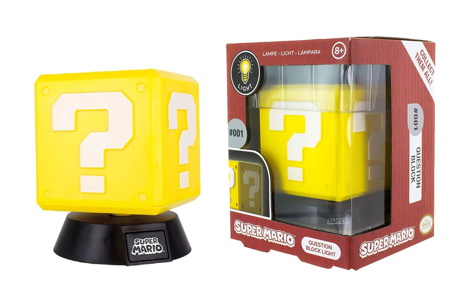 Paladone Super Mario Question Block lempa 10cm