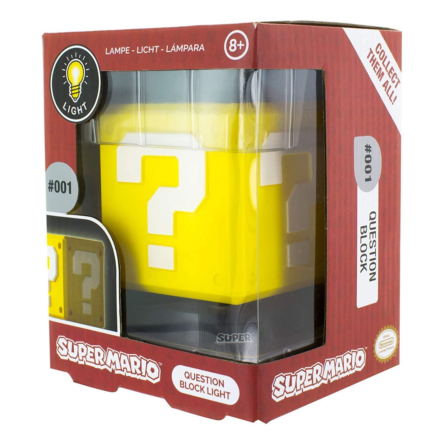 Paladone Super Mario Question Block lempa 10cm