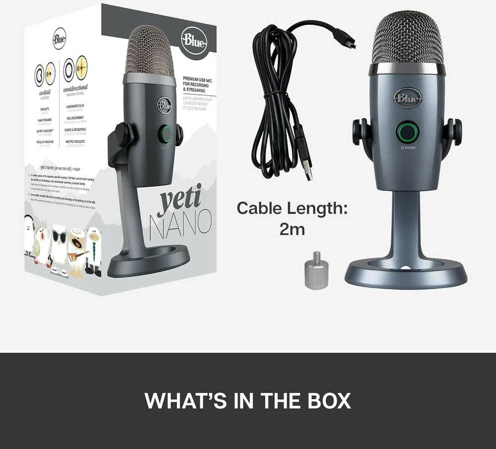 Blue Mikrofonas Yeti NanoShadGrey