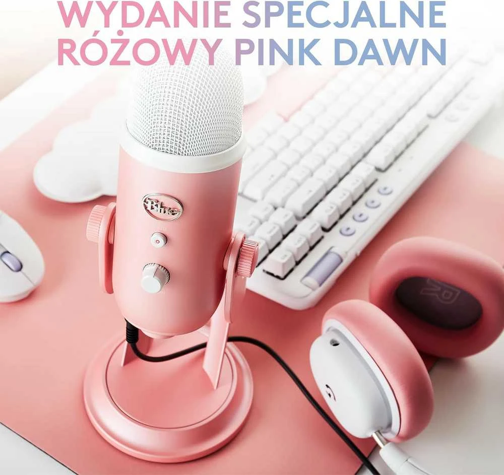 Logitech G Mėlyna Yeti (rožinis) kondensatorinis mikrofonas