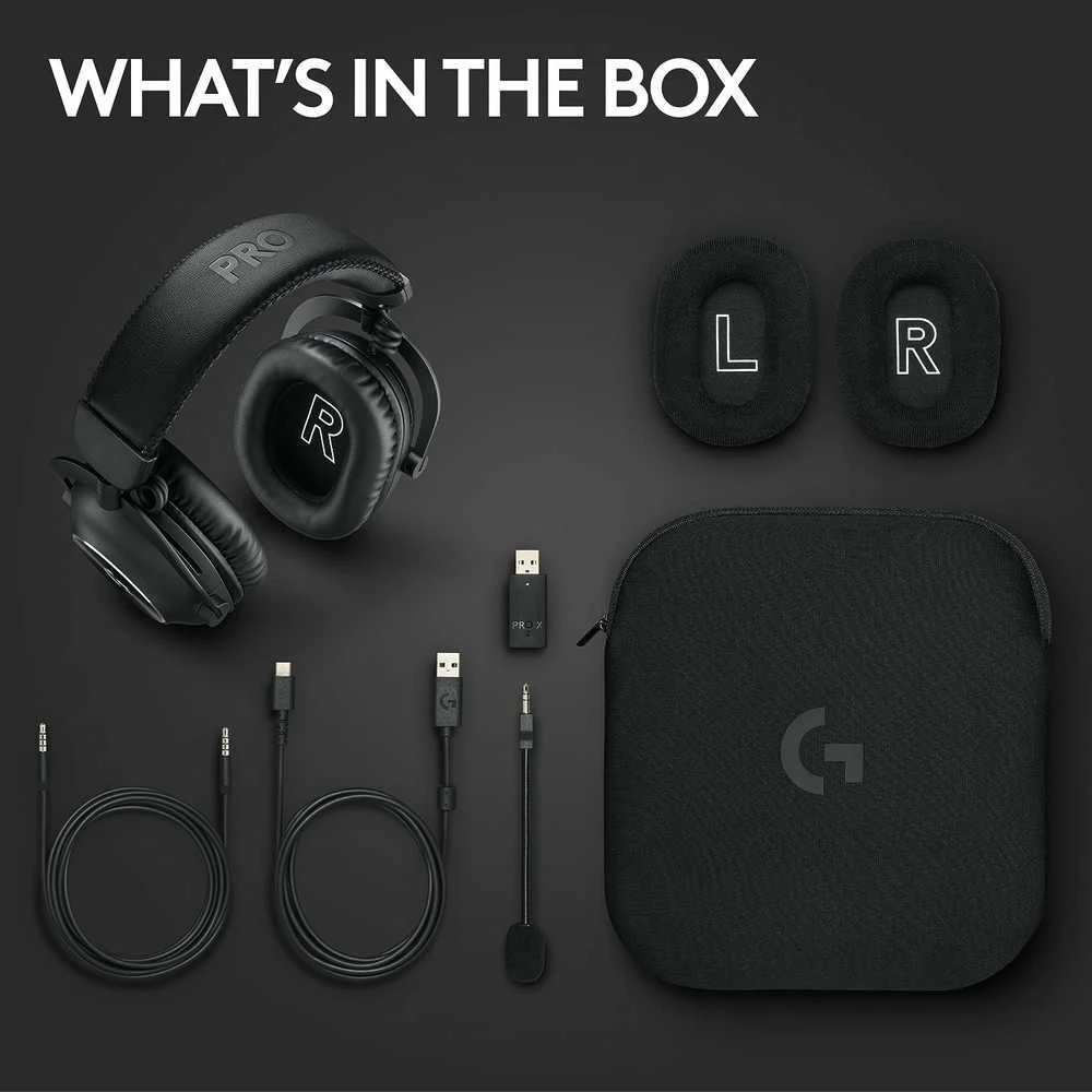 Logitech G PRO X 2 Lightspeed belaidės ausinės žaidimams, Juodos