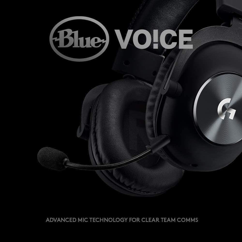Žaidimų ausinės Logitech G PRO X, BLUE VO!CE, PRO-G 50mm, DTS X 2.0, USB  DAC, 3.5mm jungtis | Varle.lt