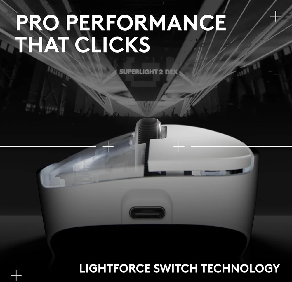Pelė Logitech PRO X SUPERLIGHT 2 DEX Baltas - - EER2-933